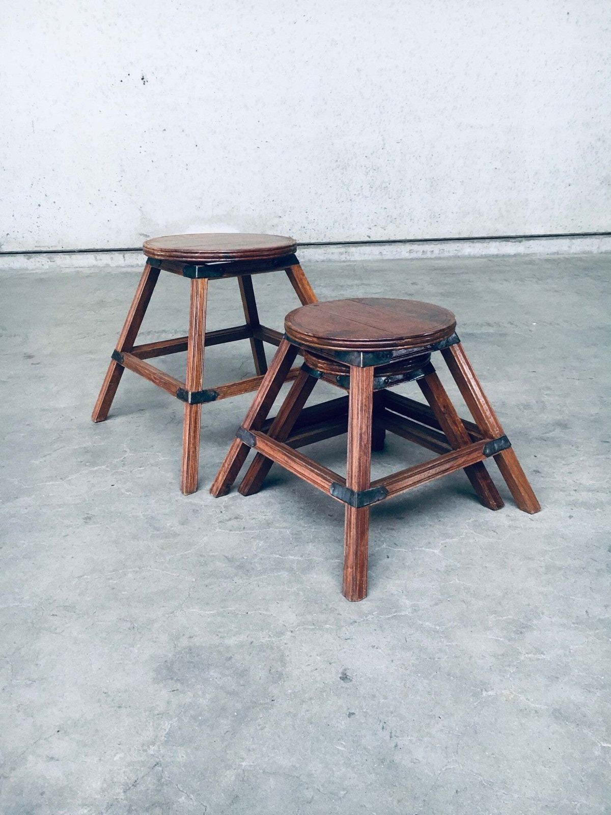 Handcrafted Wabi Sabi Style Nesting Table Set France 1950s photo 992.0