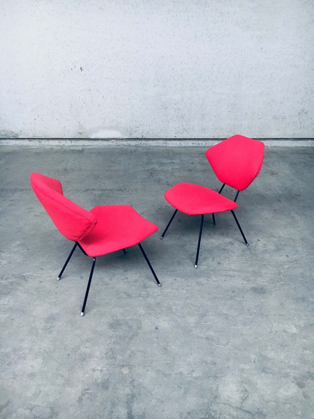 1488.0 Midcentury Modern Design Low Side Chair Set Italy 1950s photo