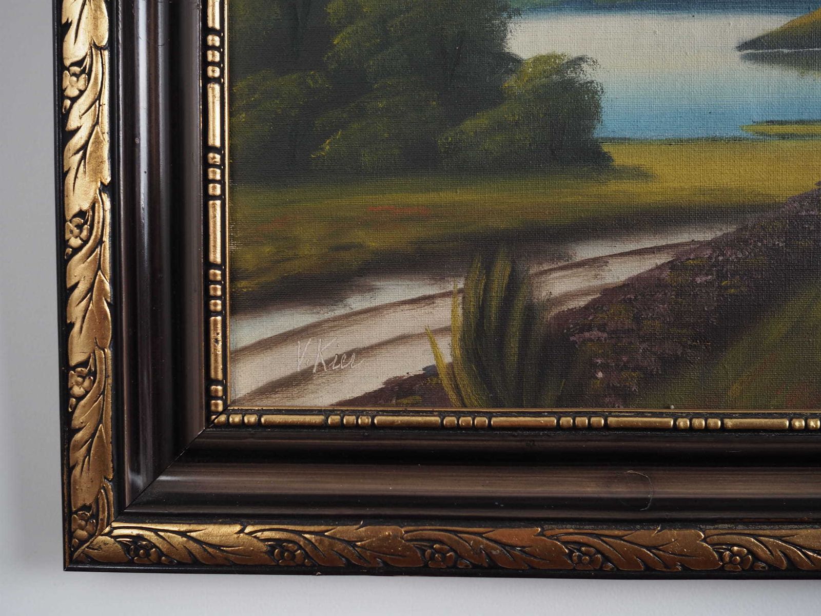 Painting „The Landscape With Hills”, Scandinavian Design, 1970s, By V. Kier photo 459.0