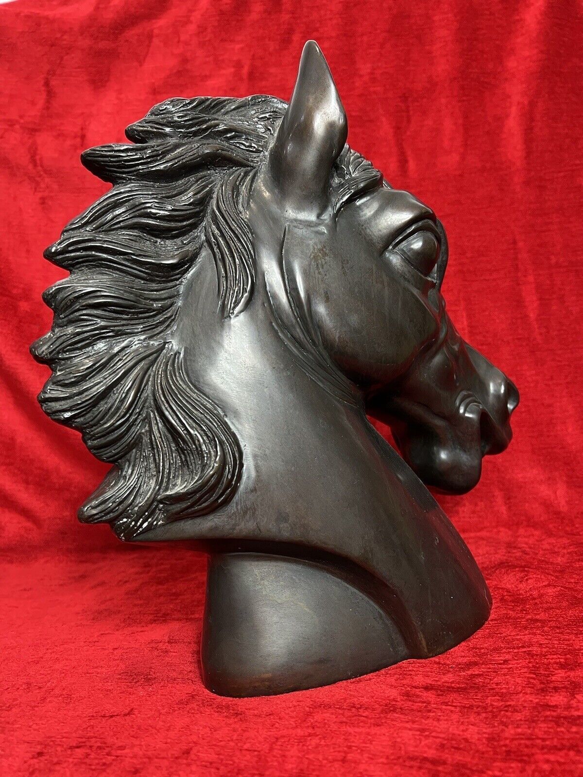 photo vinterior Early 20th Century Large Bronze Horse Head Showpiece