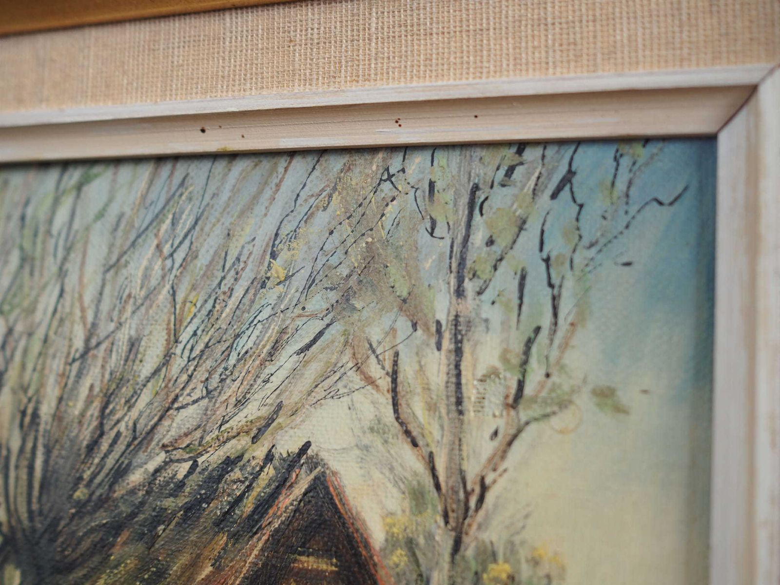 photo furniture Schilderij „The Farm Under The Willows", Scandinavisch Design, Jaren 1960