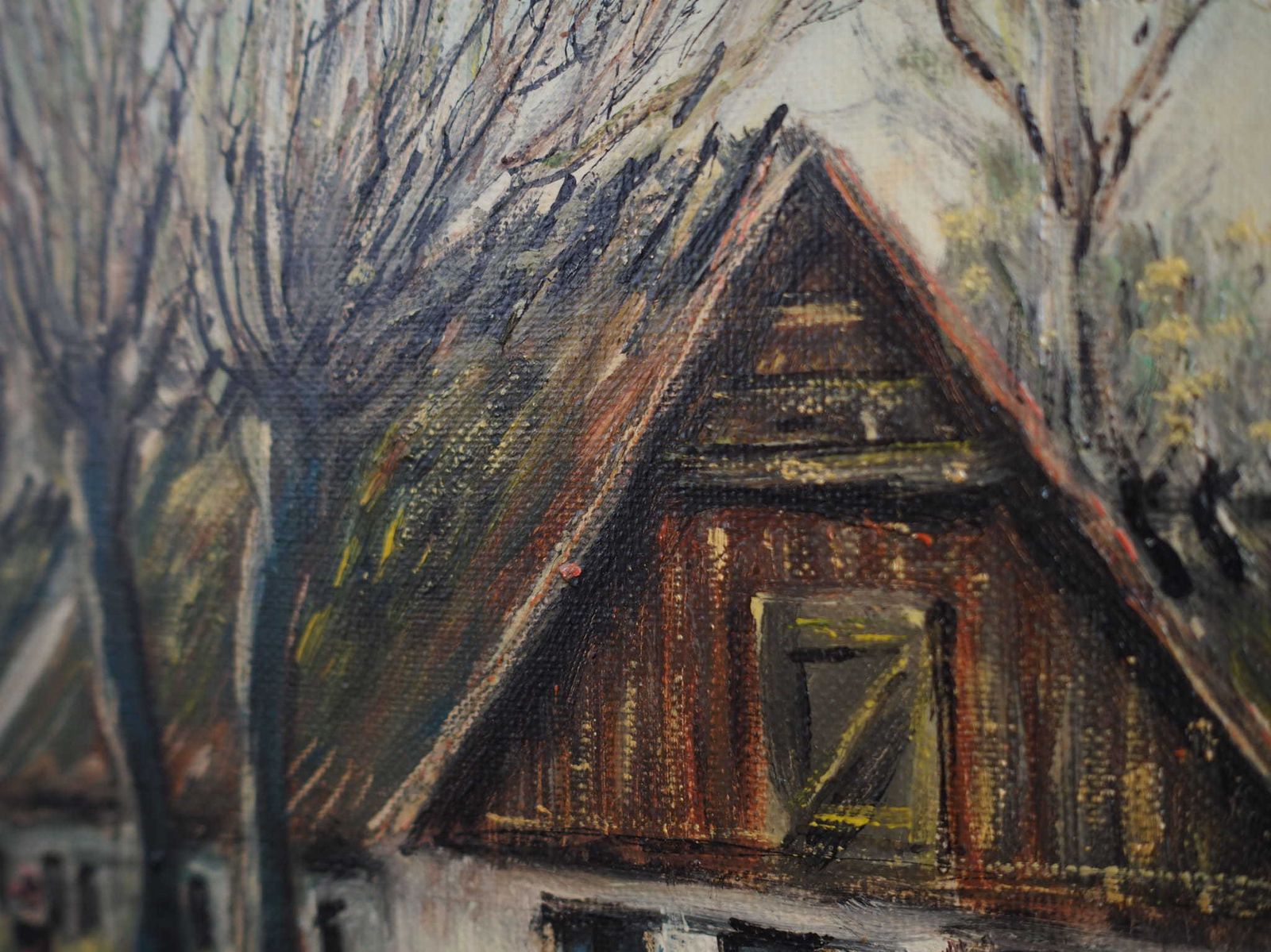 photo for sale Schilderij „The Farm Under The Willows", Scandinavisch Design, Jaren 1960