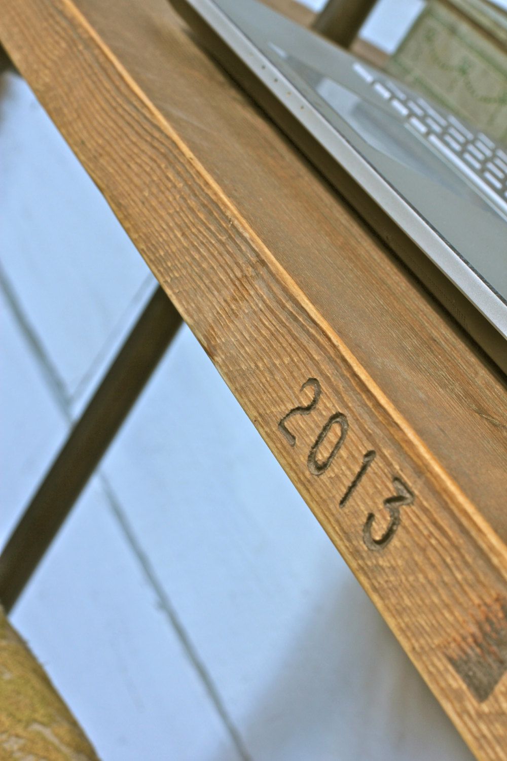 Caroline Reclaimed Scaffolding Boards And Dark Steel Pipe Industrial Desk And Shelves With Storage Boxes On Wheels   Bespoke Urban Furniture photo 2695.0