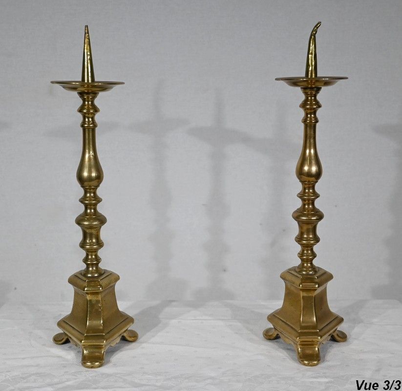 photo buy Pair Of Candlesticks In Gilt Bronze Mid 19th Century