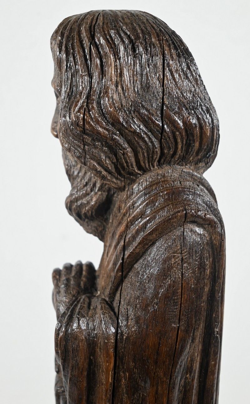 photo vintage Oak Statue Of Saint Paul Mid 19th Century