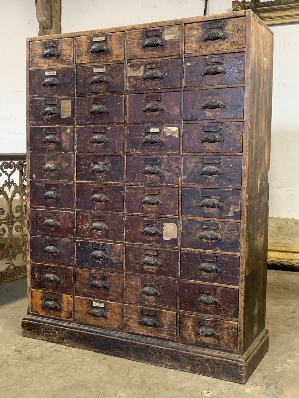 Large Bank Of 19th Century Wooden Drawers photo furniture