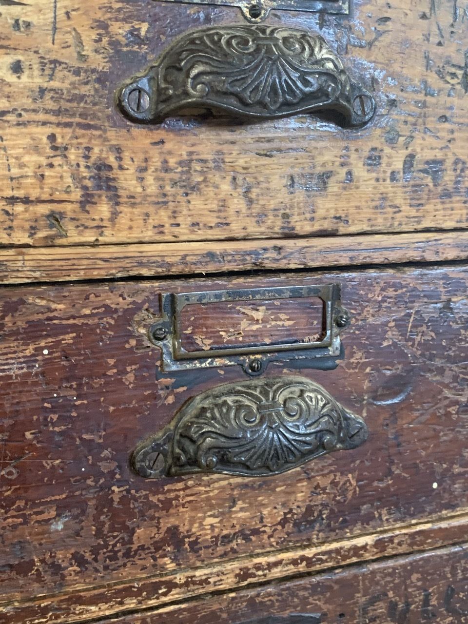 Large Bank Of 19th Century Wooden Drawers photo Furniture