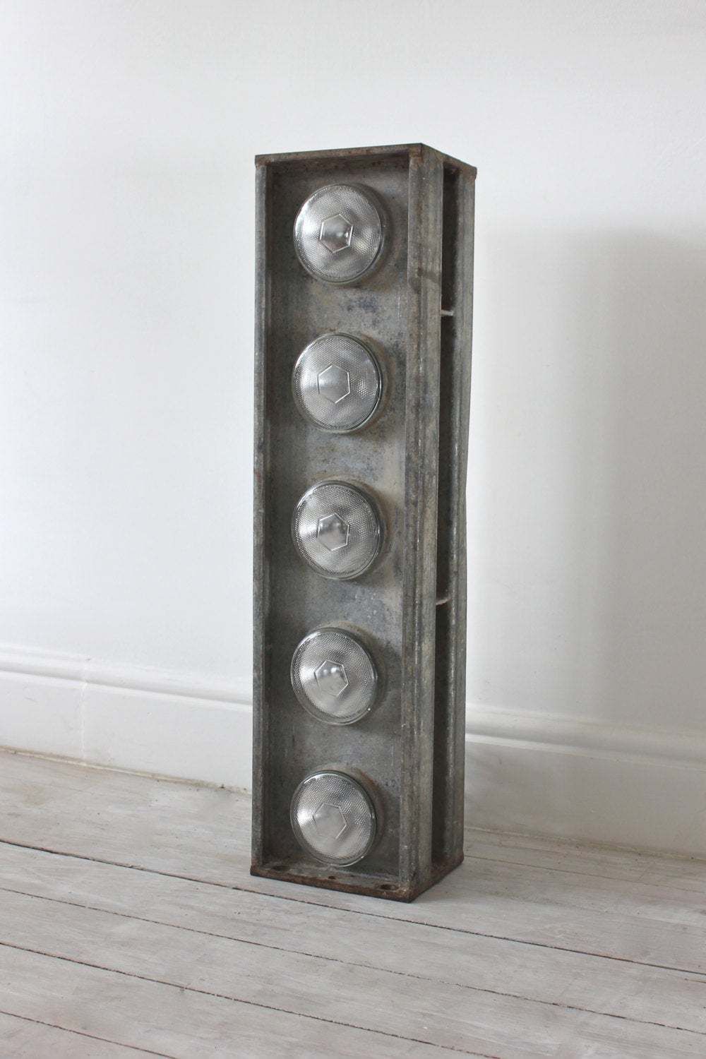 Jon Urban Industrial Galvanised Steel Floor Standing Light With Five Car Headlamps   Upcycled, Recycled Industrial Lighting Commissions photo furniture
