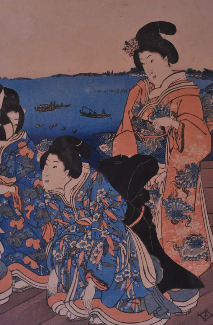 Utagawa Kuniyoshi (1798 1861) Framed Japanese Woodcut Dated 1841 From The Utagawa School Ol photo 690.0