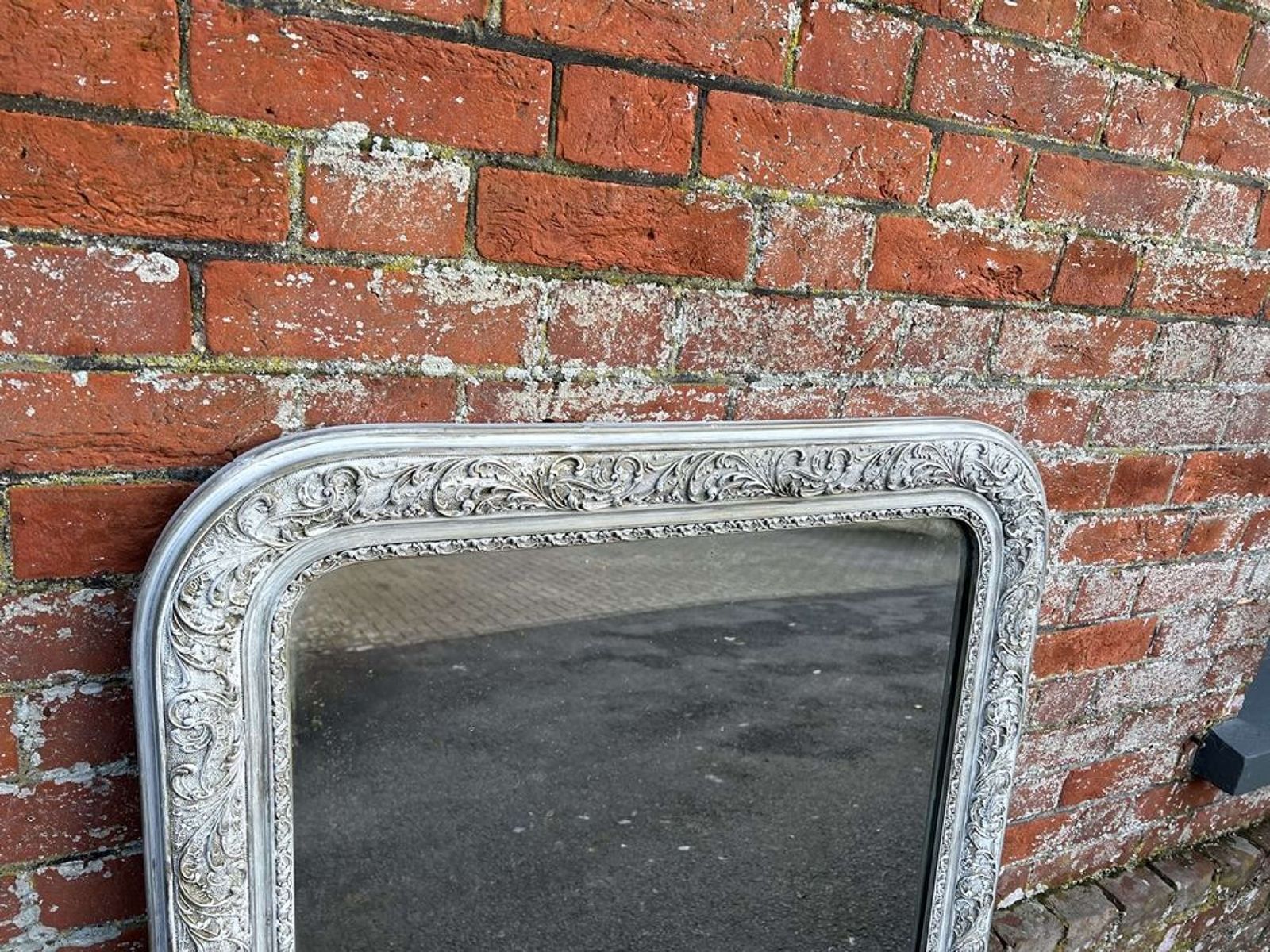 A Superb Large Antique French 19th C Arched Top Painted Mirror. photo Home Decor
