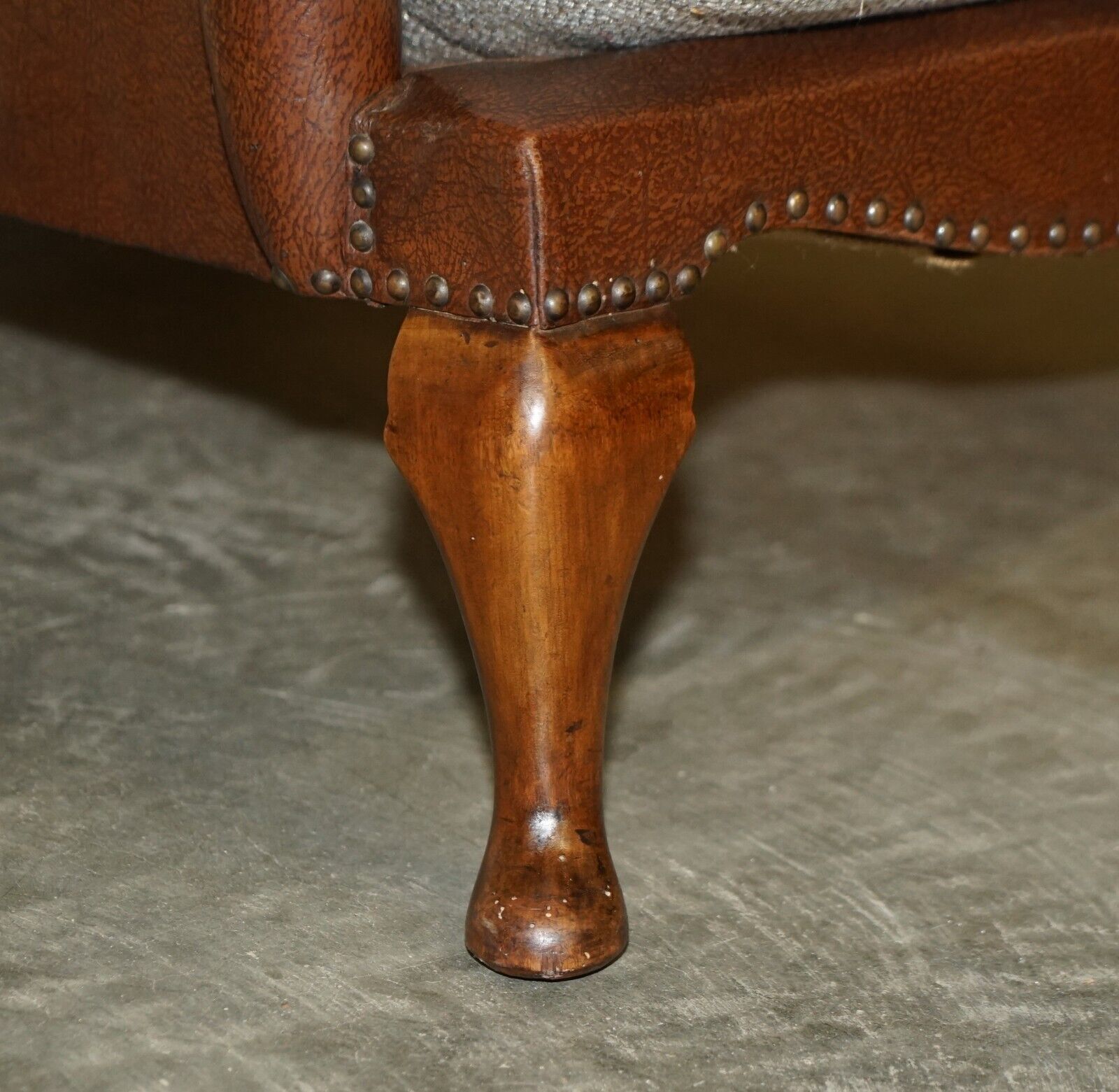 photo for sale Antique Pair Of Circa 1880 William Morris Carved Legged Wingback Armchairs