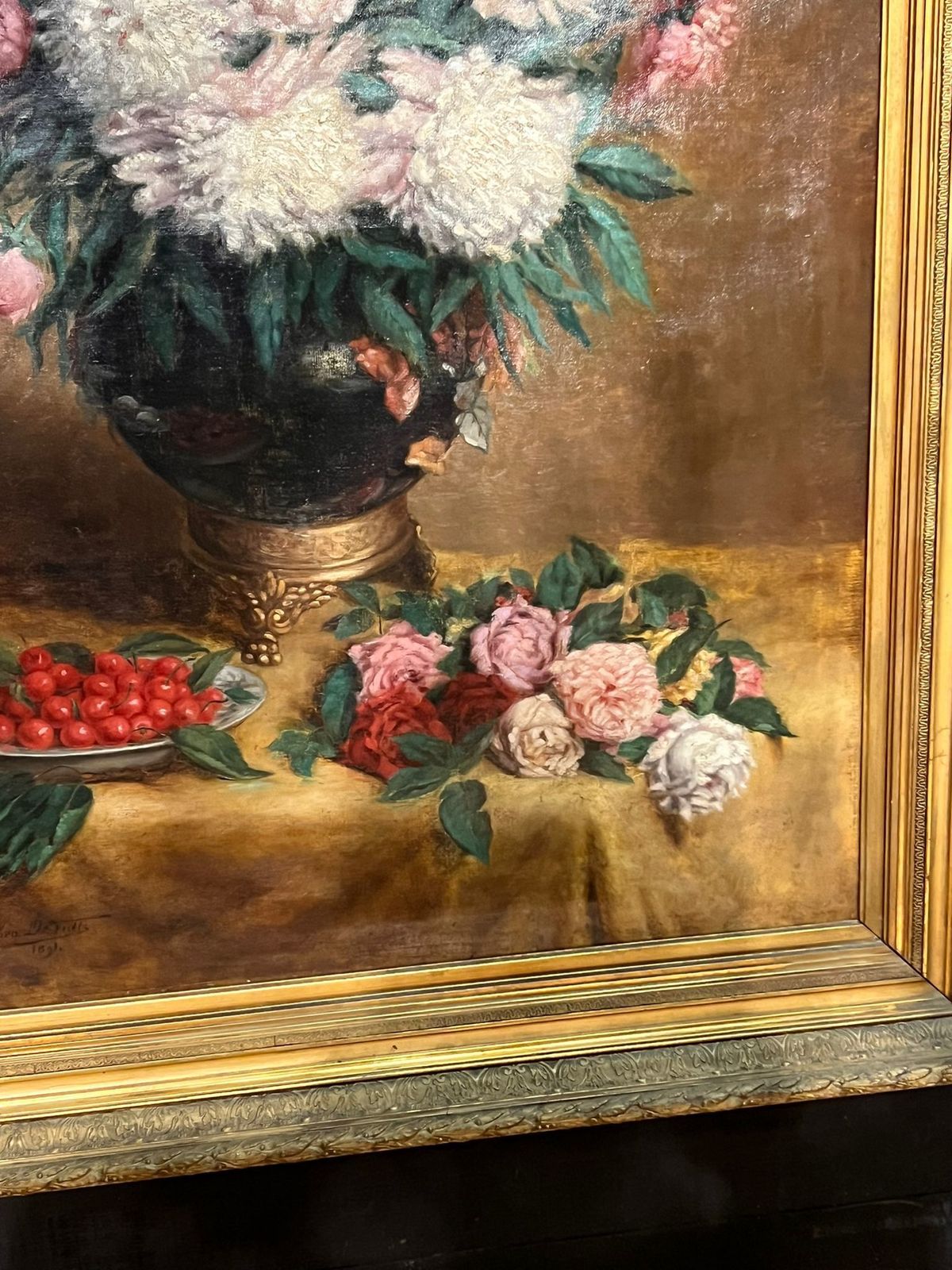Beautiful Large 19th Century Oil Painting photo for sale
