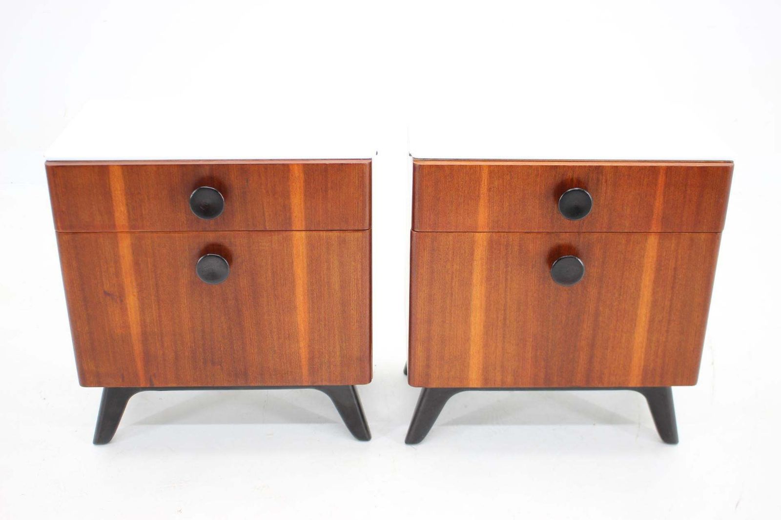 1950s Jindrich Halabala Mahogany Bedside Tables ,Czechoslovakia photo for sale