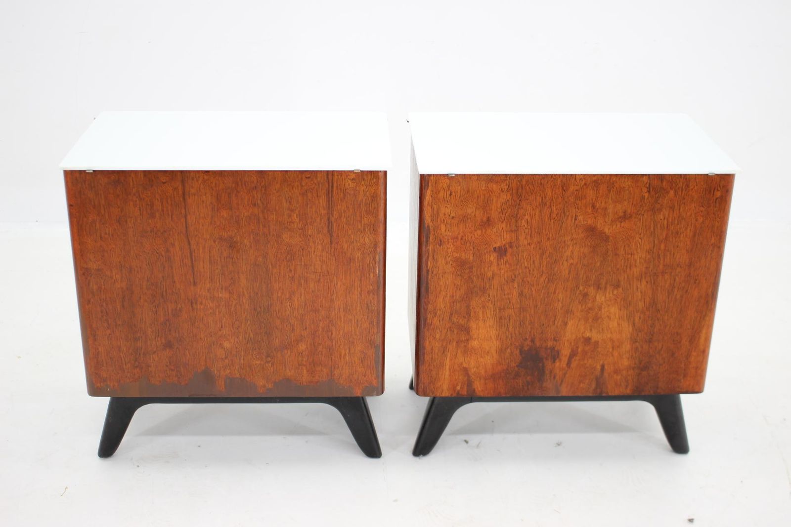 1950s Jindrich Halabala Mahogany Bedside Tables ,Czechoslovakia photo buy