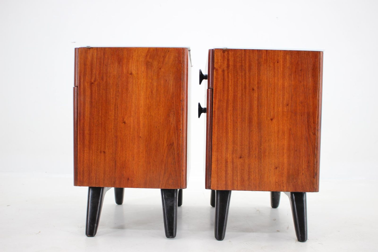 Furniture 1950s Jindrich Halabala Mahogany Bedside Tables ,Czechoslovakia photo
