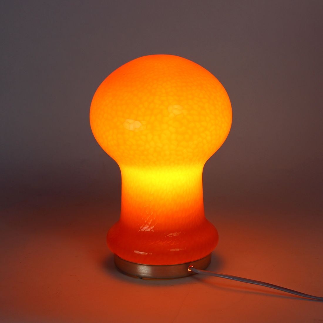 photo for sale Mid Century Table Lamp In Orange Opaline Glass By Stefan Tabery, Opp Jihlava, 1960s