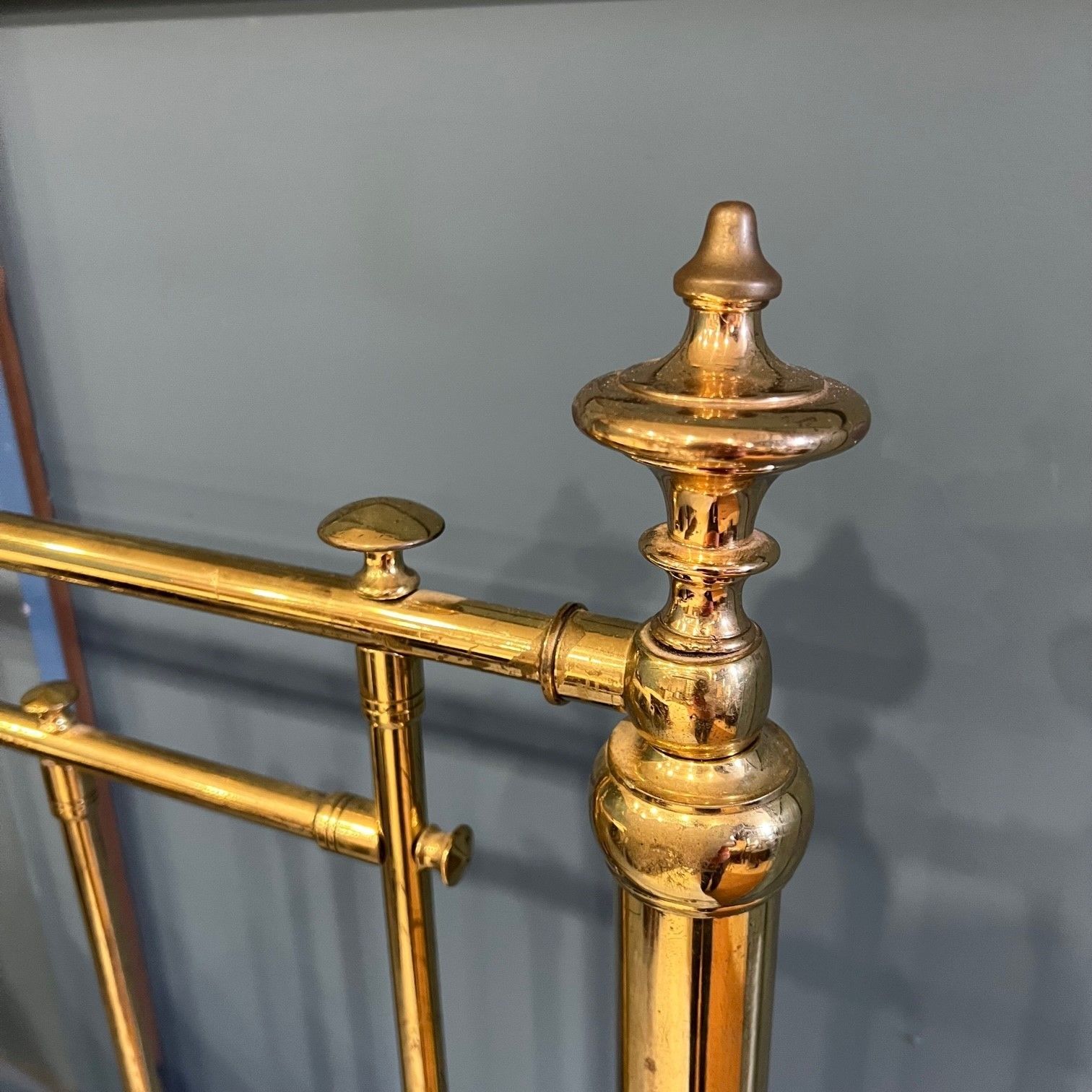 Pair Of Stunning Antique English Winfield Large Single Brass Beds photo furniture