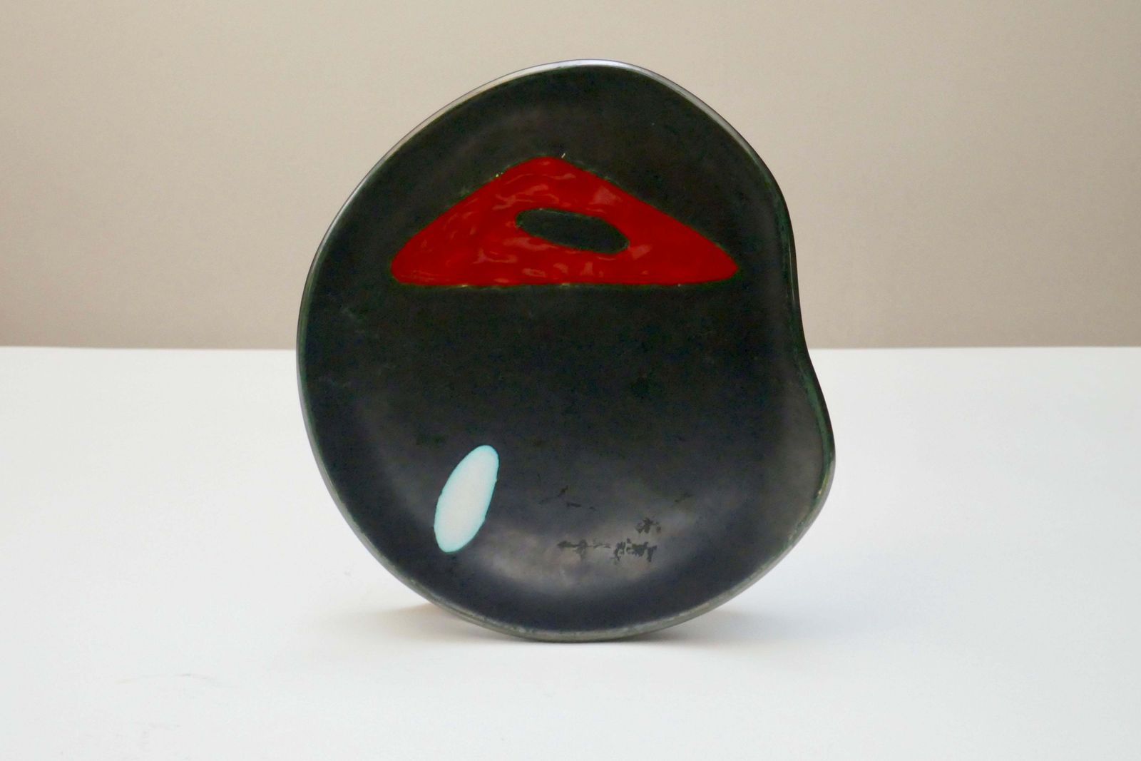 photo for sale Free Form Surrealist Black Ceramic Dishes/Plaques By Peter Orlando, France,1960s