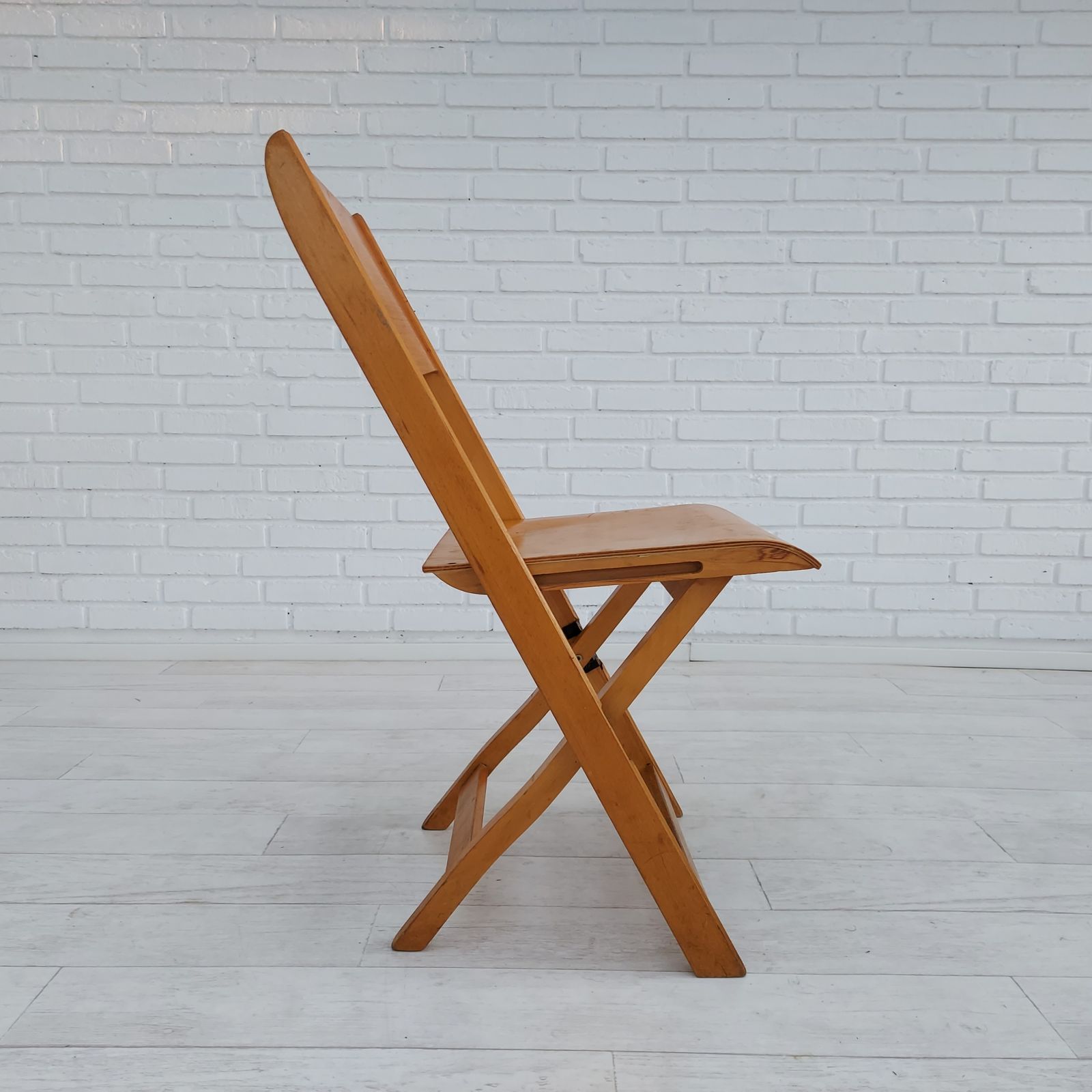 60s, Danish Design, Set Of 3 Pcs Folding Chairs, Plywood photo buy