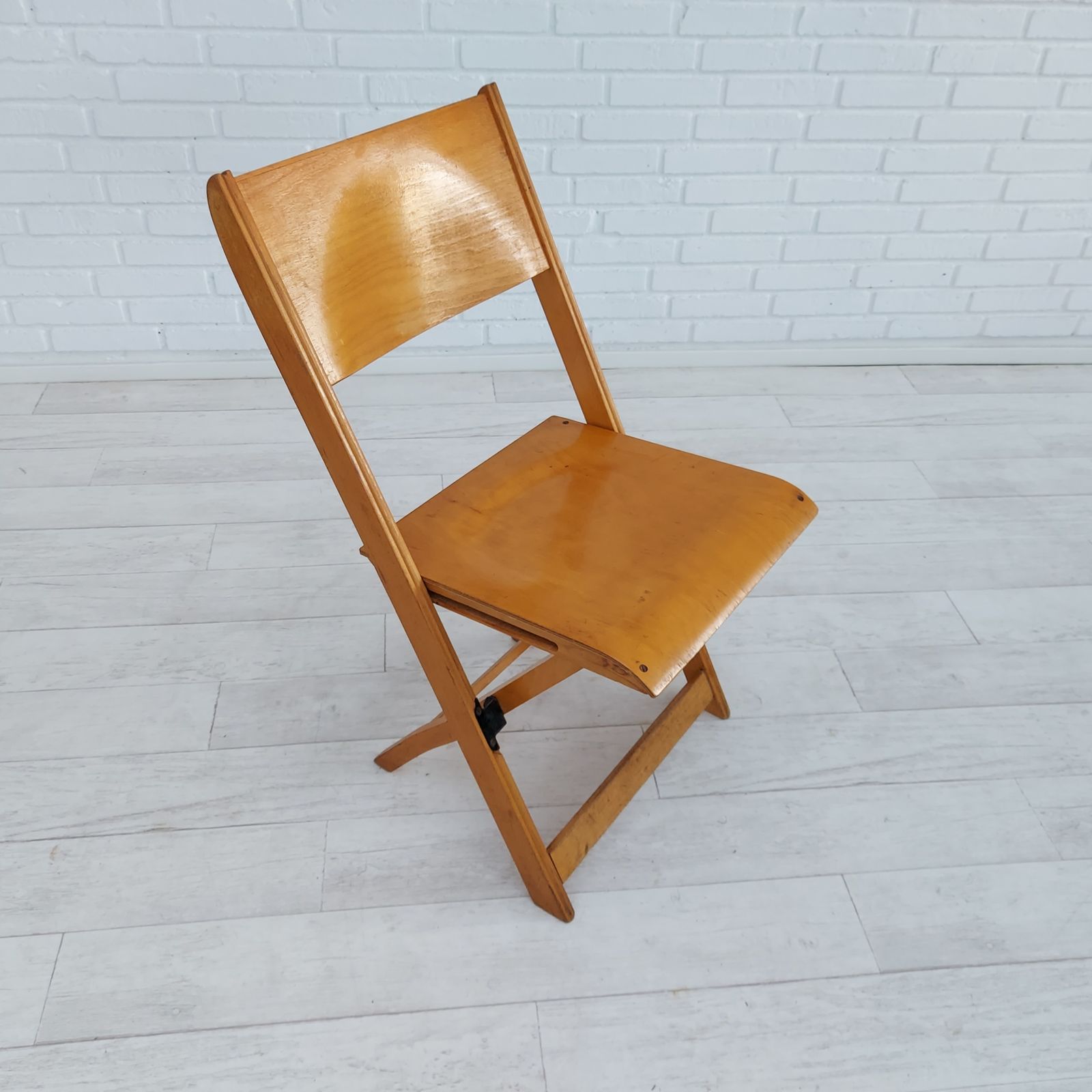 photo for sale 60s, Danish Design, Set Of 3 Pcs Folding Chairs, Plywood