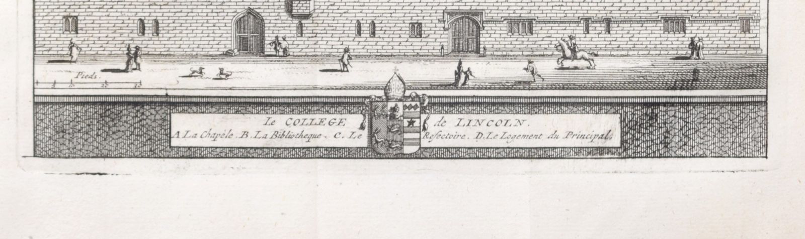 Lincoln College, Oxford 1727 Engraving By Pieter Van Der Aa After David Loggan photo furniture