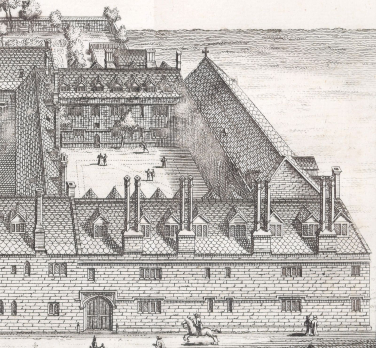 Lincoln College, Oxford 1727 Engraving By Pieter Van Der Aa After David Loggan photo Art