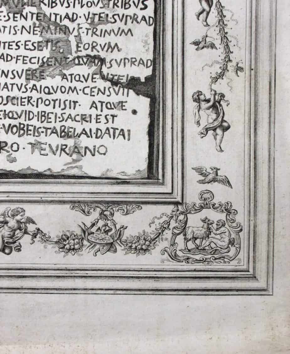 Senatus Consultum Antique Print Latin 17th C Inscription photo 123.0