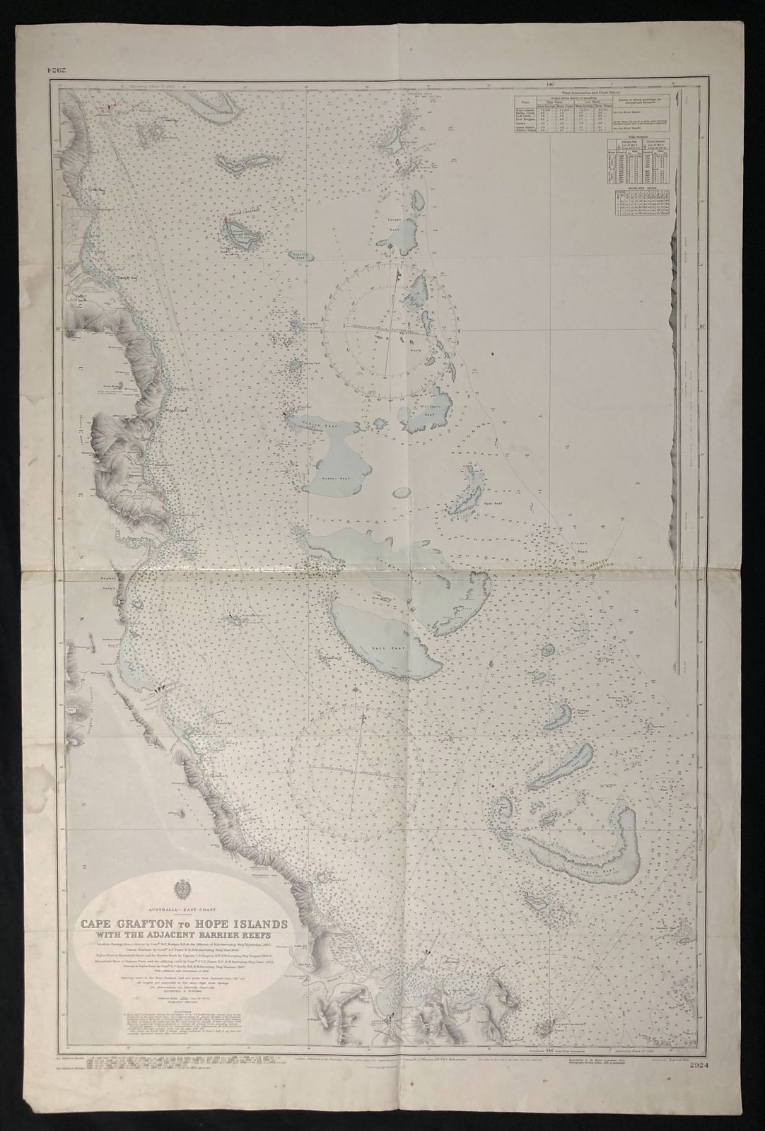 Nautical Chart Cape Grafton To Hope Islands Australia East Coast Admiralty 1973