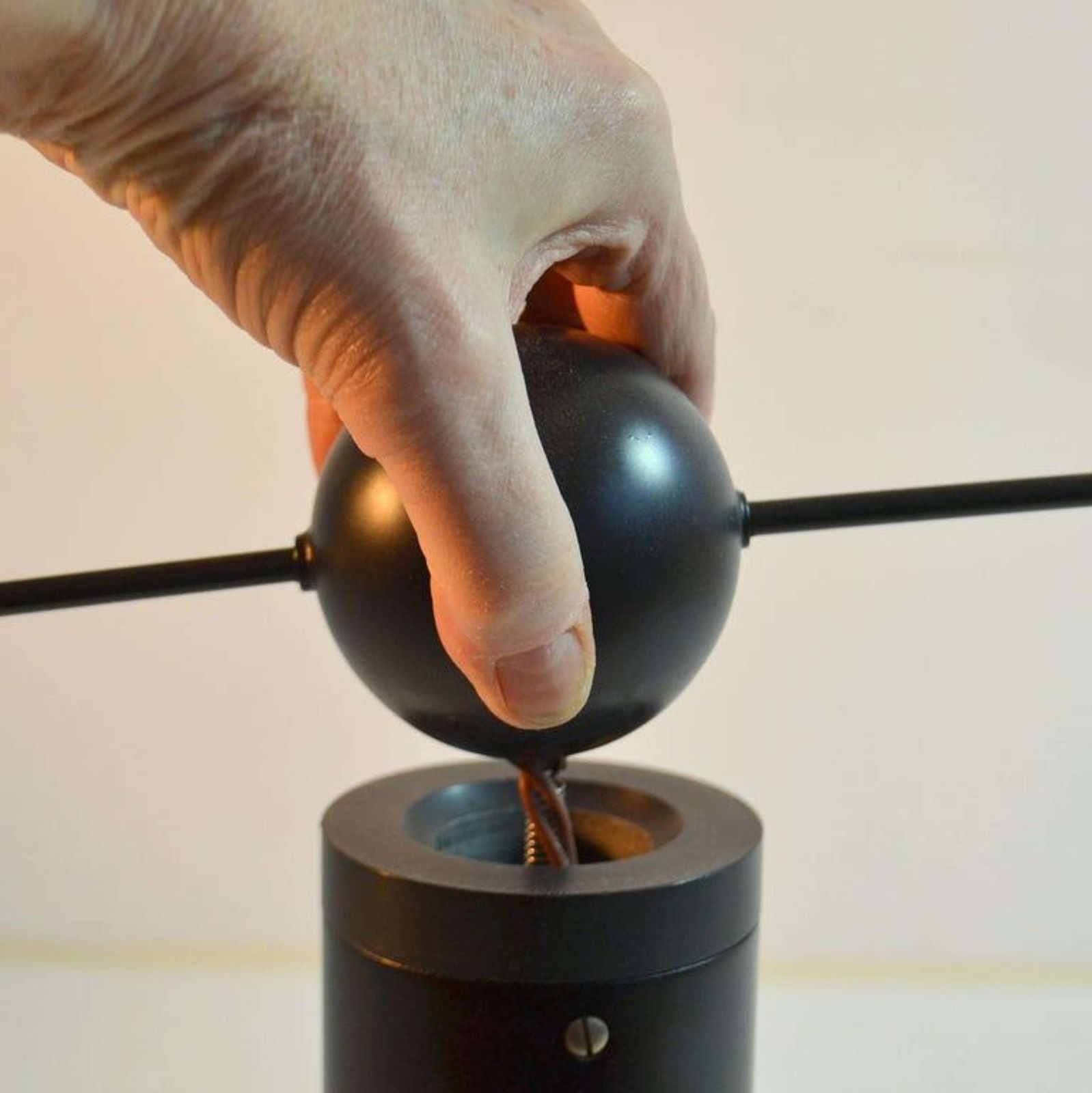 Minimalist Counterbalance Black Table Lamp Att. To Swiss Baltensweiter photo Lighting