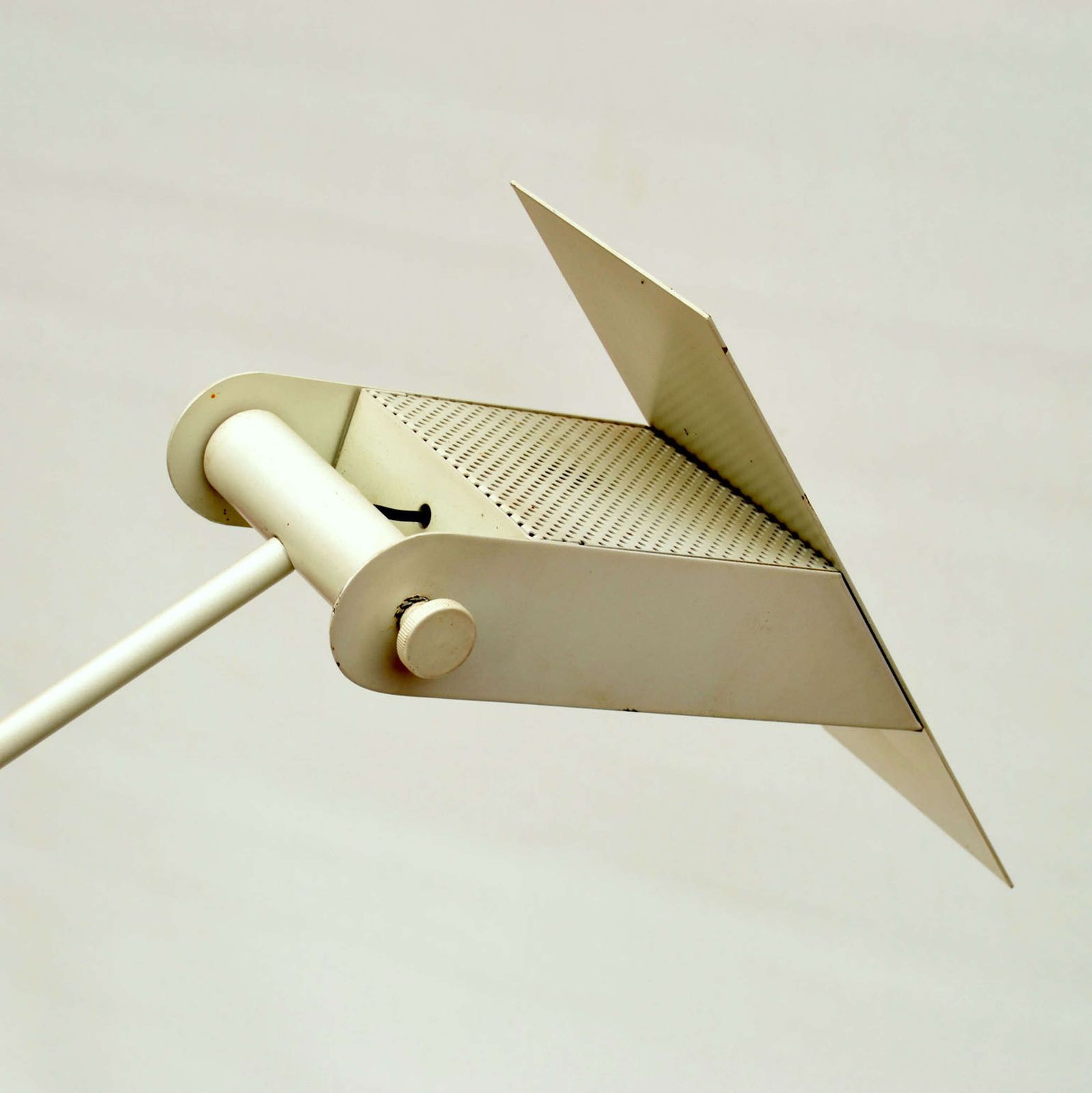 Counterbalance White Floor Lamp Attributed To Swiss Baltensweiler photo furniture