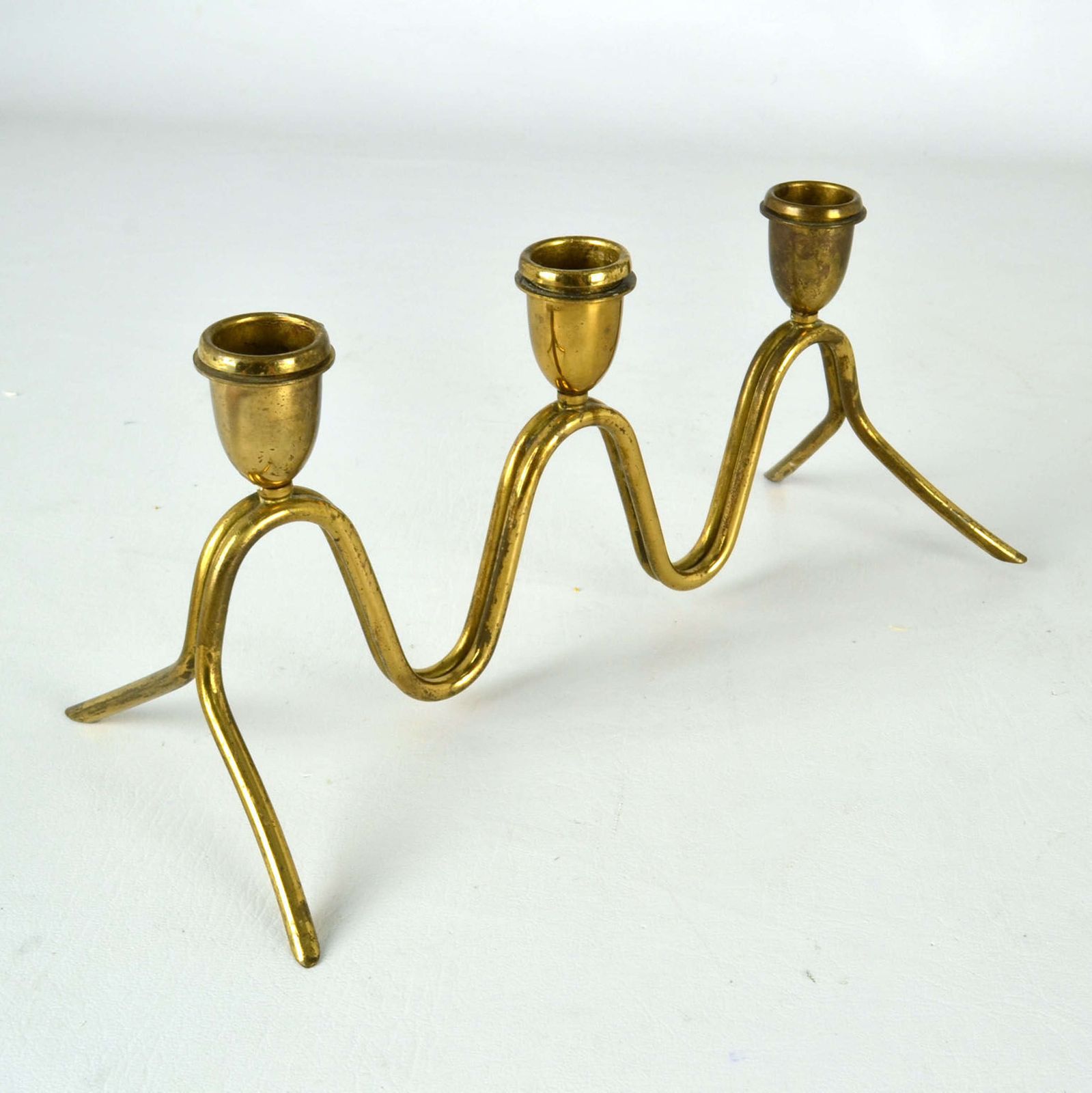 View Larger Image Of Group Of Four Brass Candelabras With Organic Curv photo vinterior
