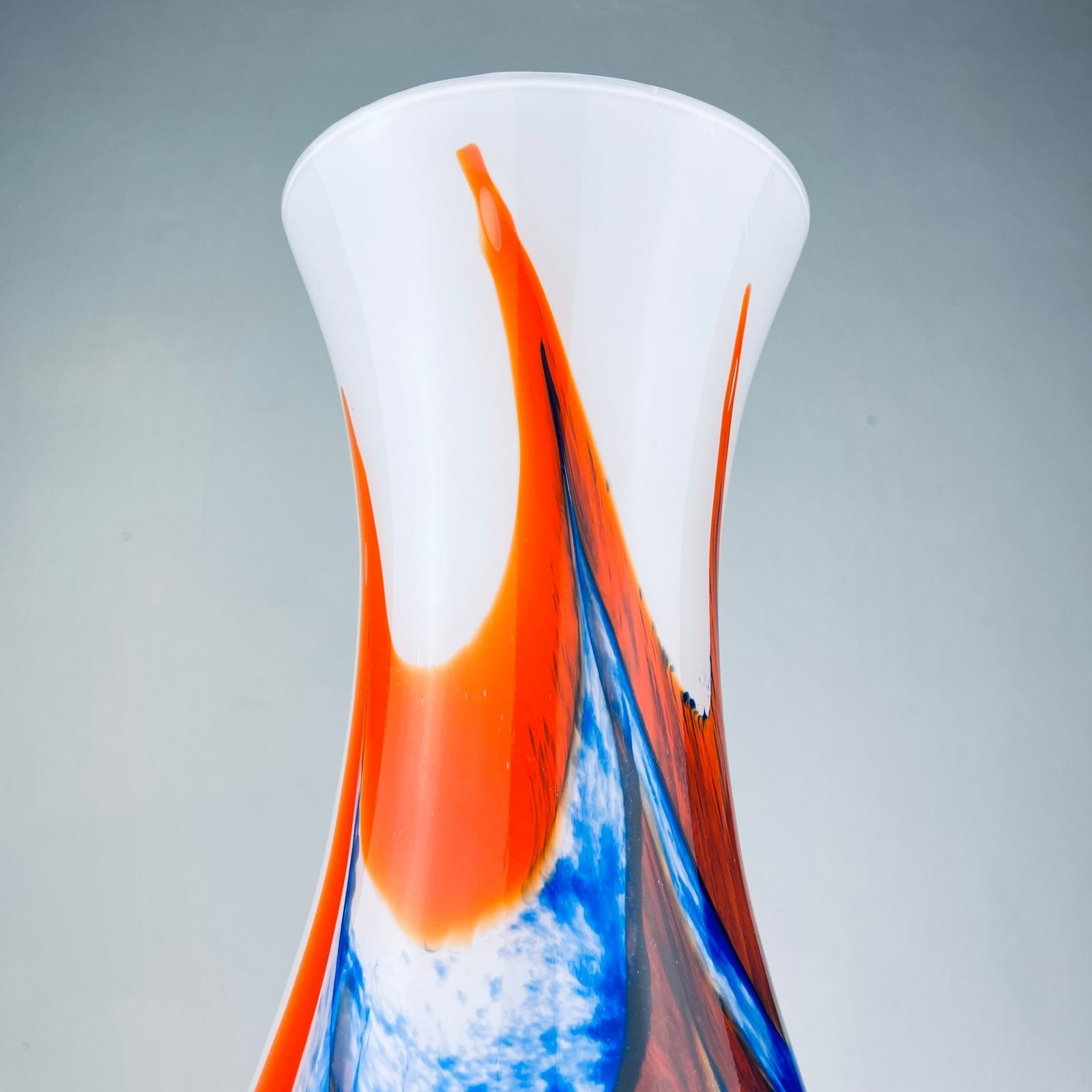 photo for sale Murano Glass Hand Cut Vase By Carlo Moretti Italy 1970s