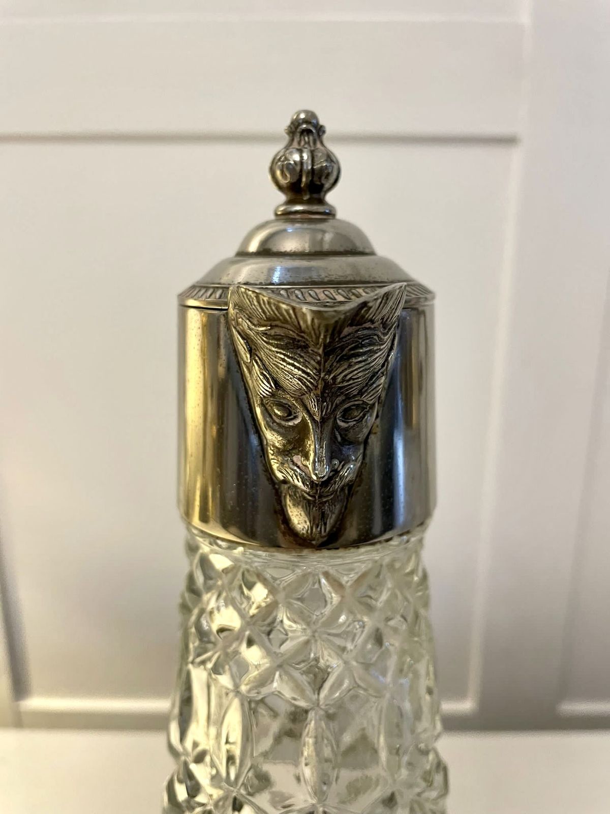 Pair Of Antique Early 20th Century Quality Silver Plated And Cut Glass Claret Jugs photo for sale