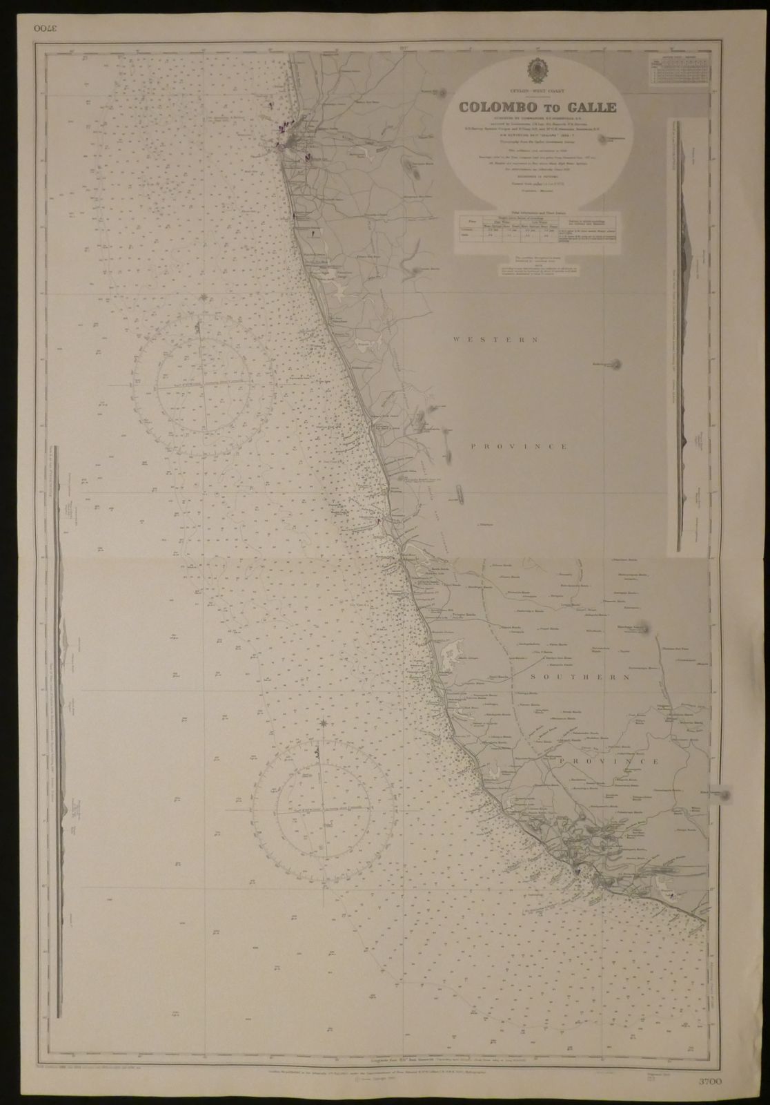 Nautical Chart Colombo To Galle Sri Lanka Admiralty 1976