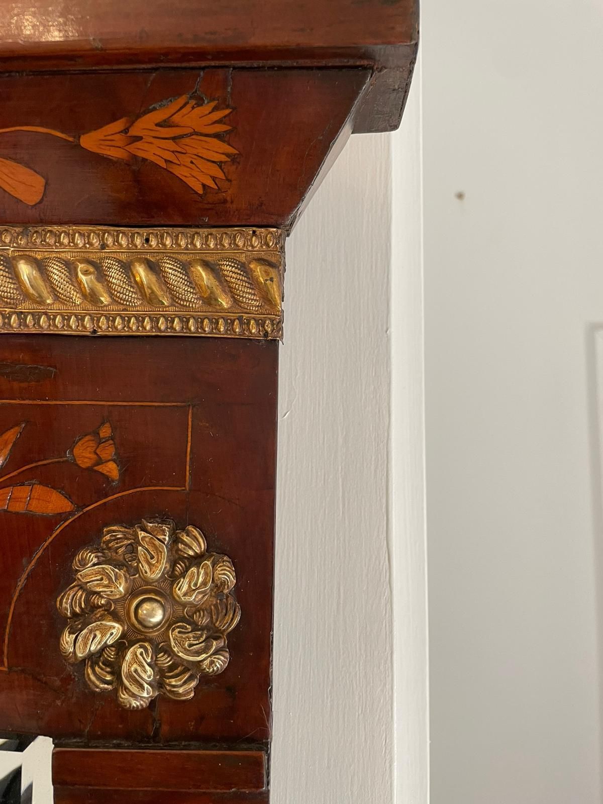 Outstanding Quality Antique Dutch Marquetry Mahogany Inlaid Wall Mirror photo buy