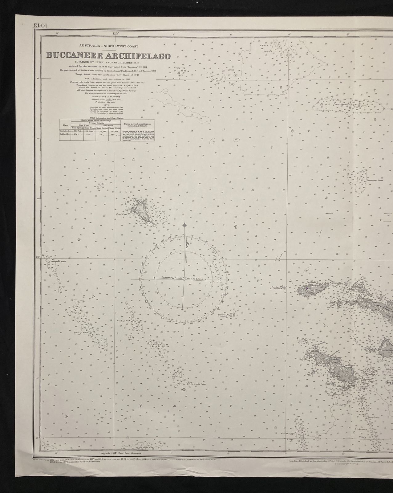 Nautical Chart Buccaneer Archipelago Australia Pacific Admiralty 1980 photo furniture