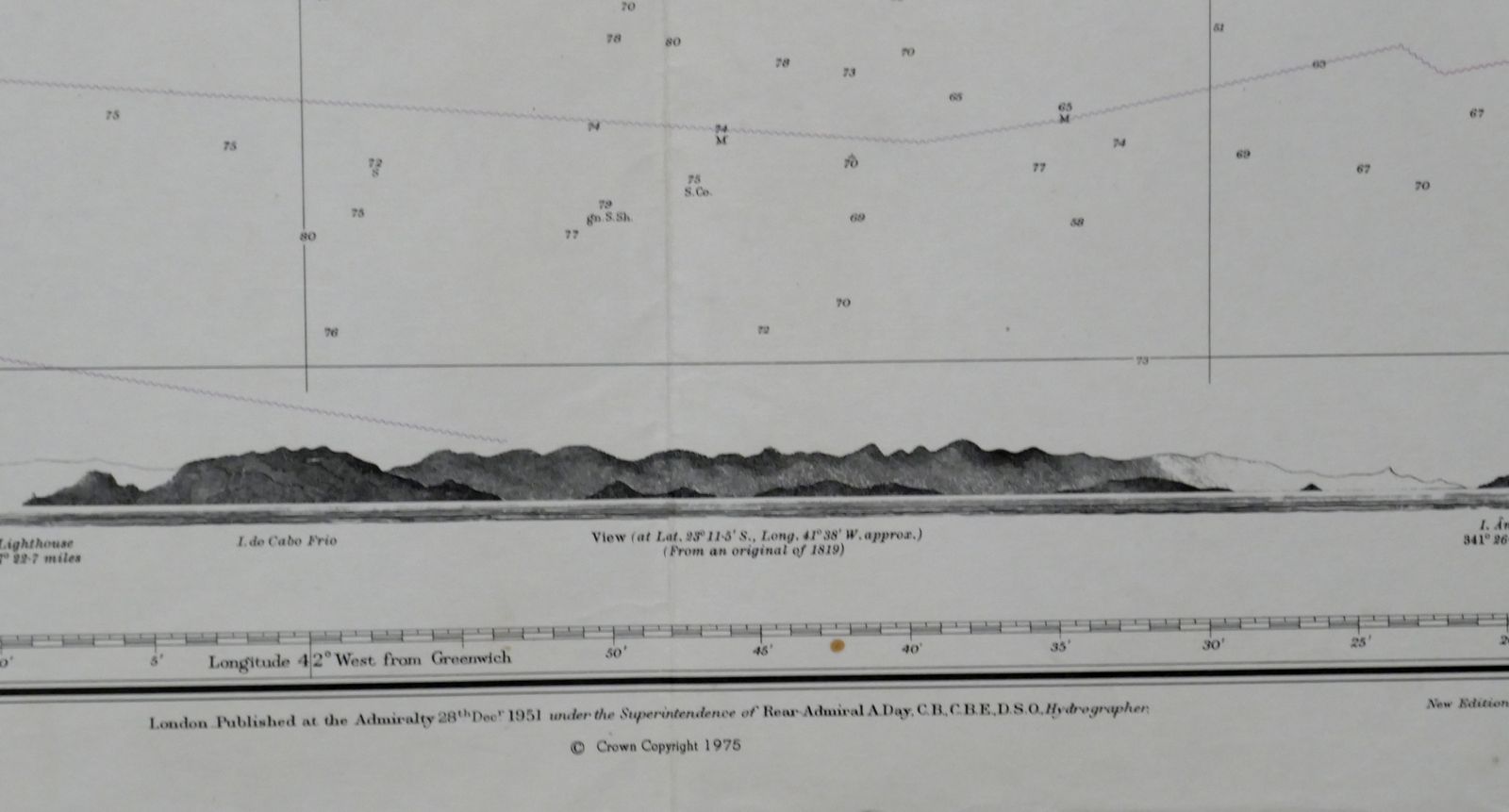 Nautical Chart Brazil Sao Tome Rio De Janeiro Admiralty 1975 photo for sale