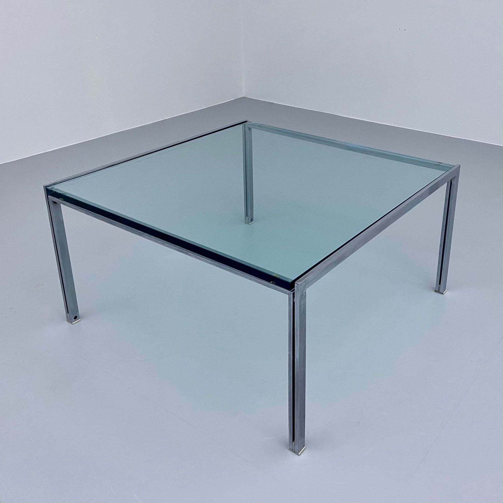 Ross Littel 'Luar' Coffee Table In Glass And Metal For Icf Padova Italy 1970's photo furniture