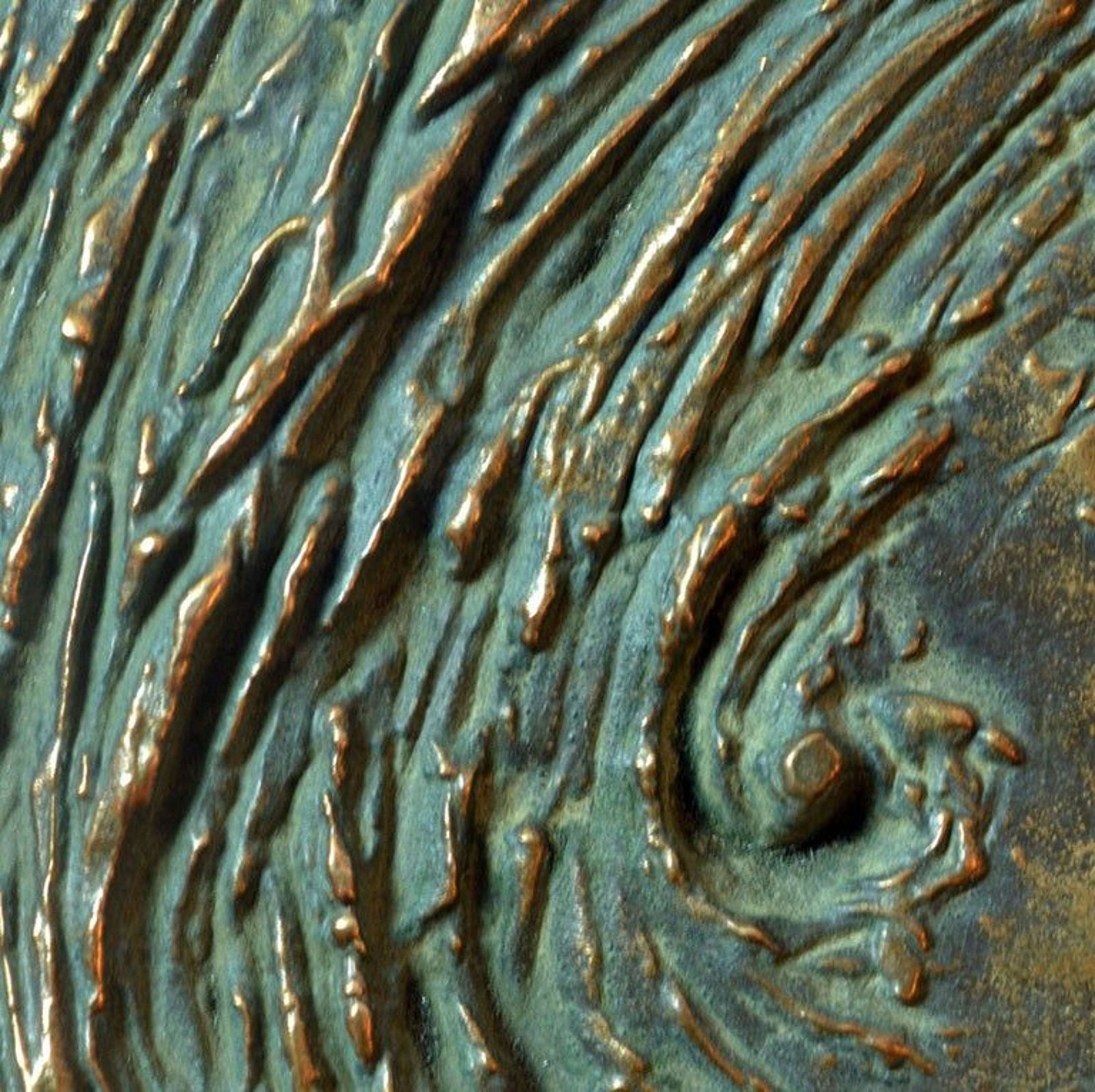Door Handle And Key Holder In Bronze Wave Relief photo Home Fixtures