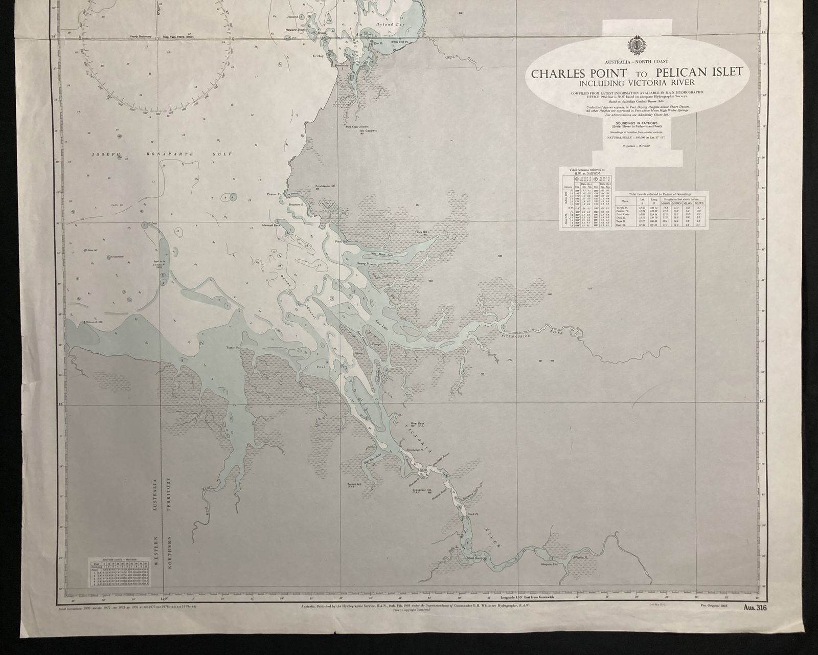 Nautical Chart Charles Point To Pelican Islet North Australia Aus 316 Ran 1979 photo furniture