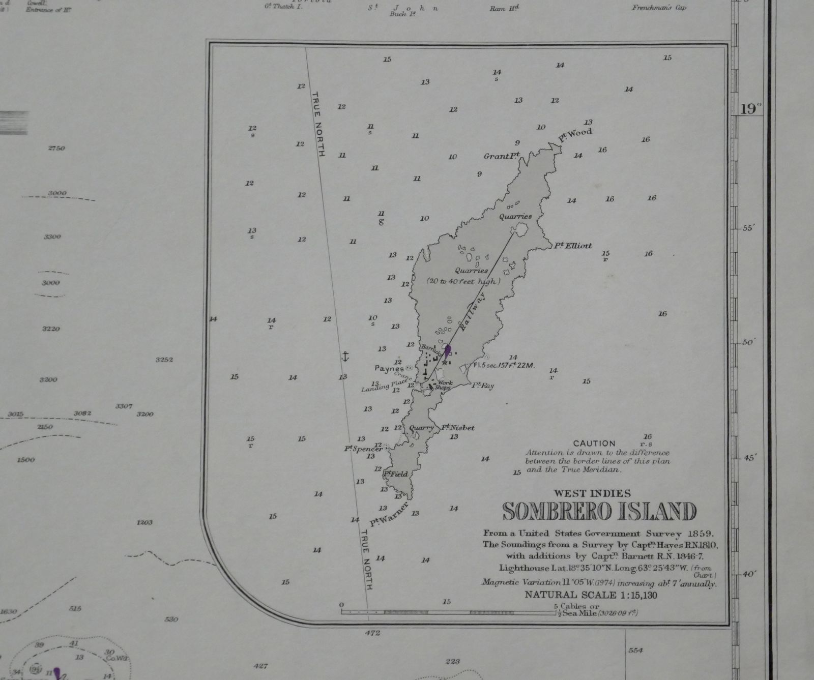 Nautical Chart West Indies Sombrero Dominica Admiralty 1973 photo furniture