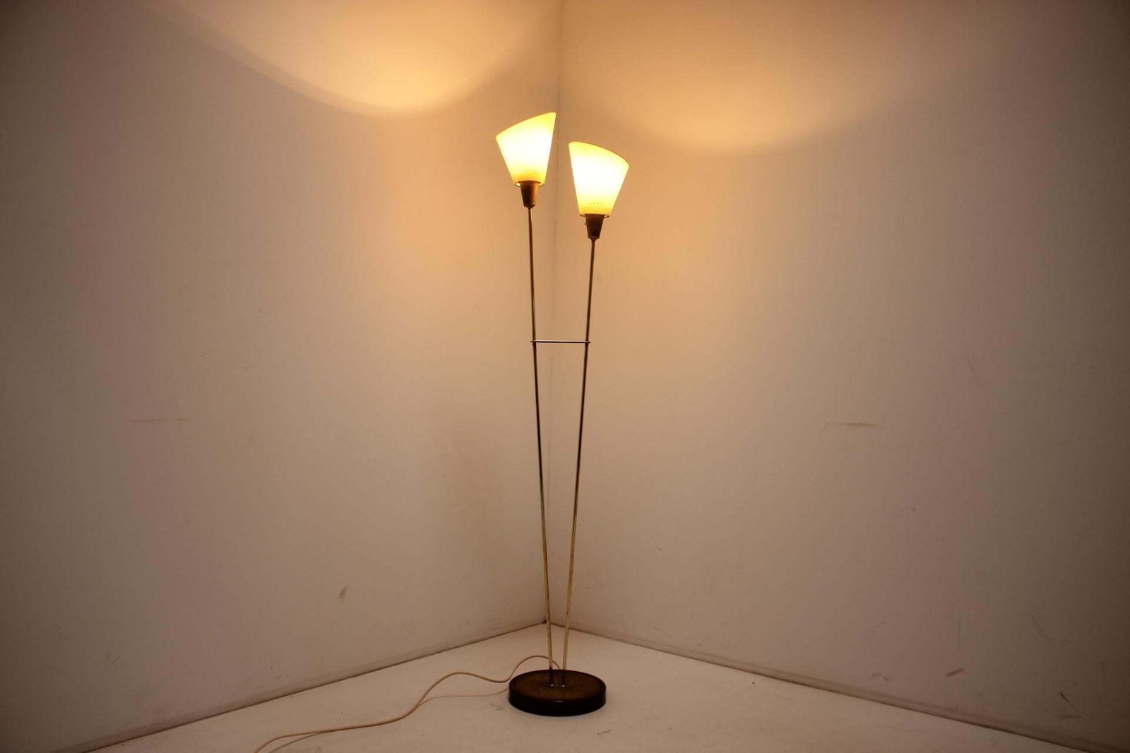 1960s Brass Floor Lamp Czechoslovakia photo vinterior
