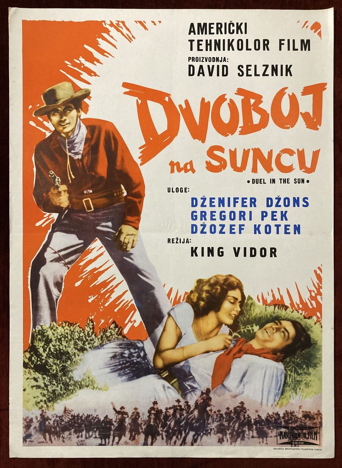 1946 Original Movie Poster Duel In The Sun Gregory Peck Western King Vidor