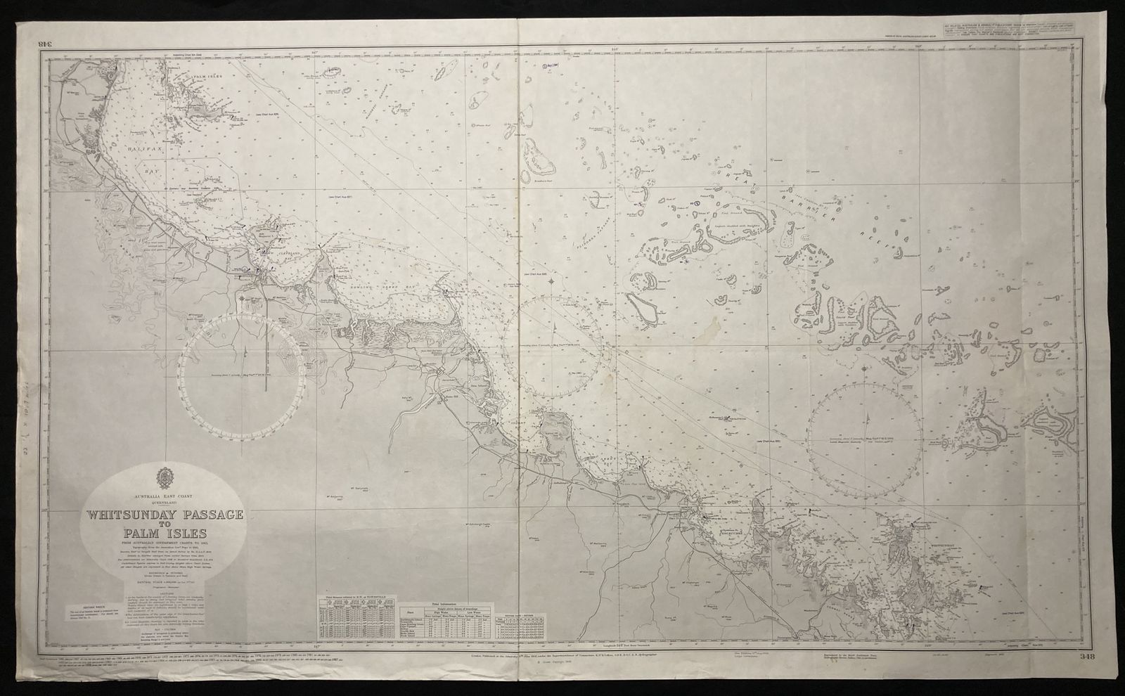 Nautical Chart Whitsunday Passage To Palm Isles Australia Aus 348 Ran 1988