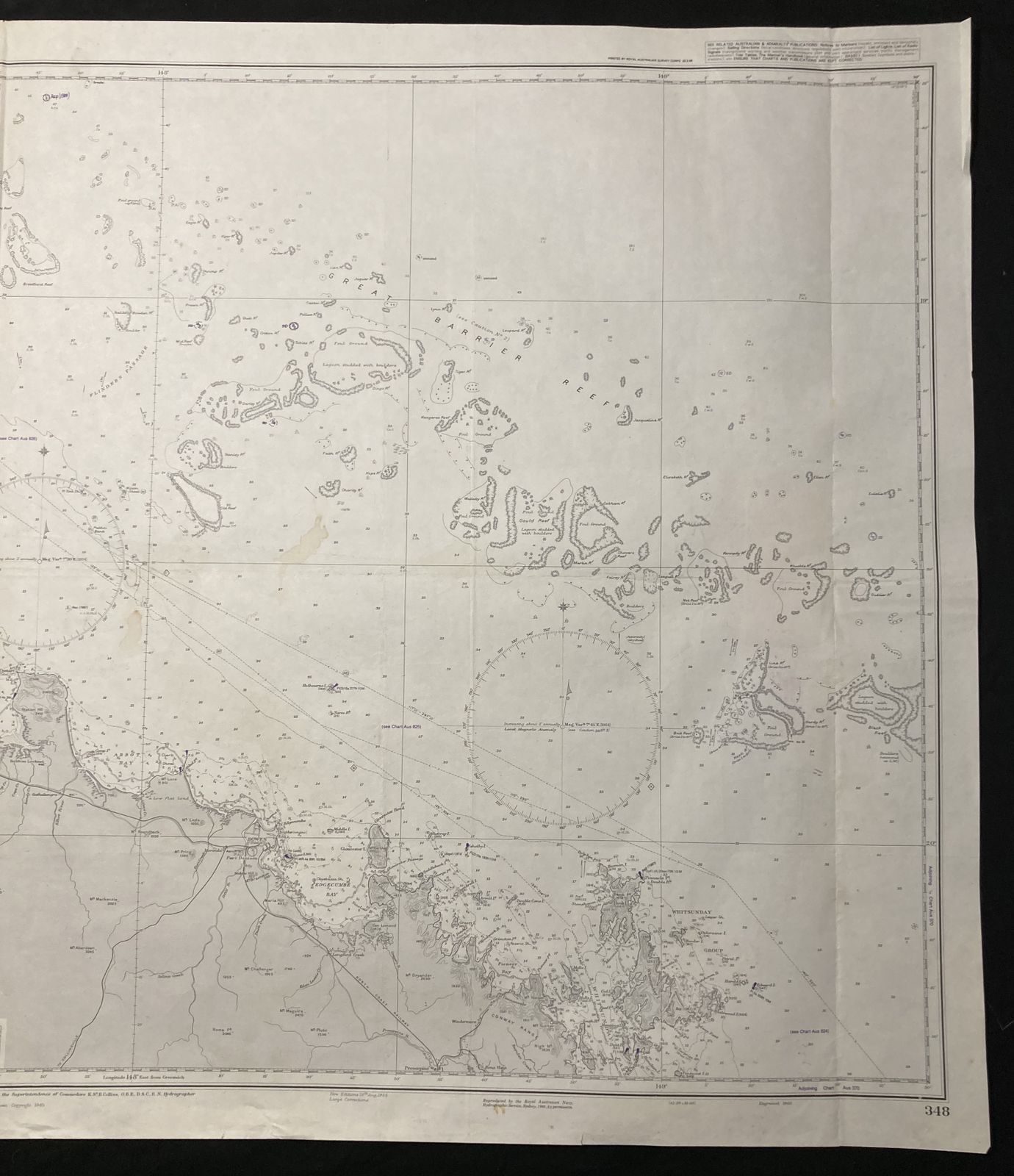 Nautical Chart Whitsunday Passage To Palm Isles Australia Aus 348 Ran 1988 photo furniture