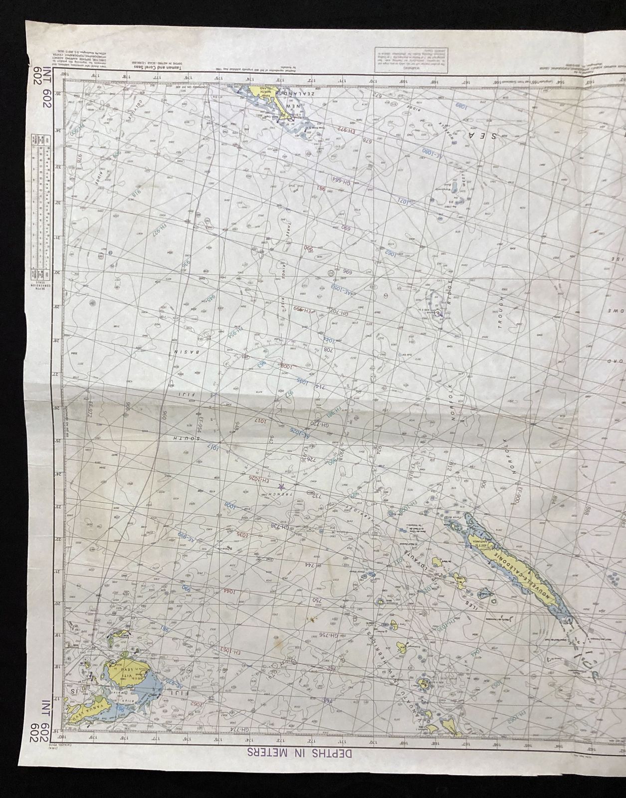Admiralty Nautical Chart Tasman Coral Seas South Pacific Australia 1985 photo for sale