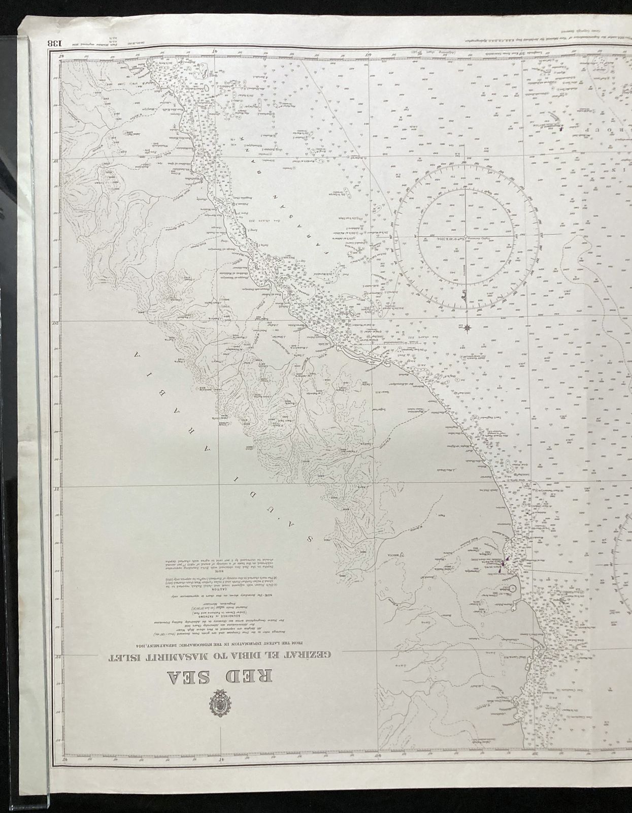 Nautical Chart Gezirat El Dibia Masamirit Islet Red Sea Admiralty 1954 photo furniture