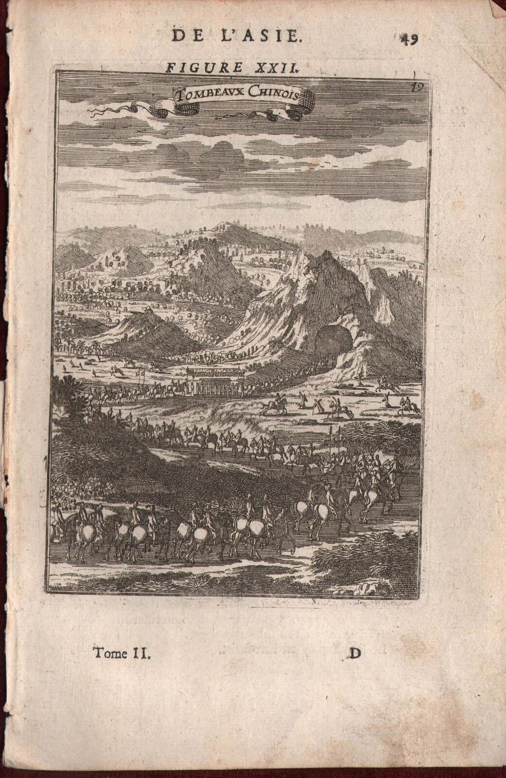 Tombeaux Chinois L'asie Mallet Copperplate Engraving China Asia Print Tombs