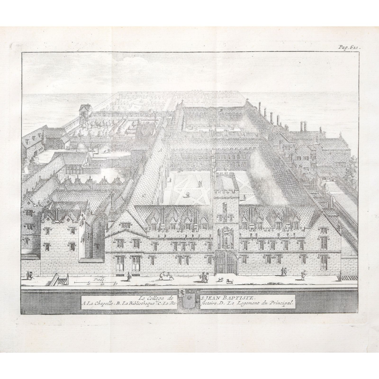 Pieter Van Der Aa (1659 1733), After David Loggan (1634–1692) St John’s College, Oxford (1727) photo furniture