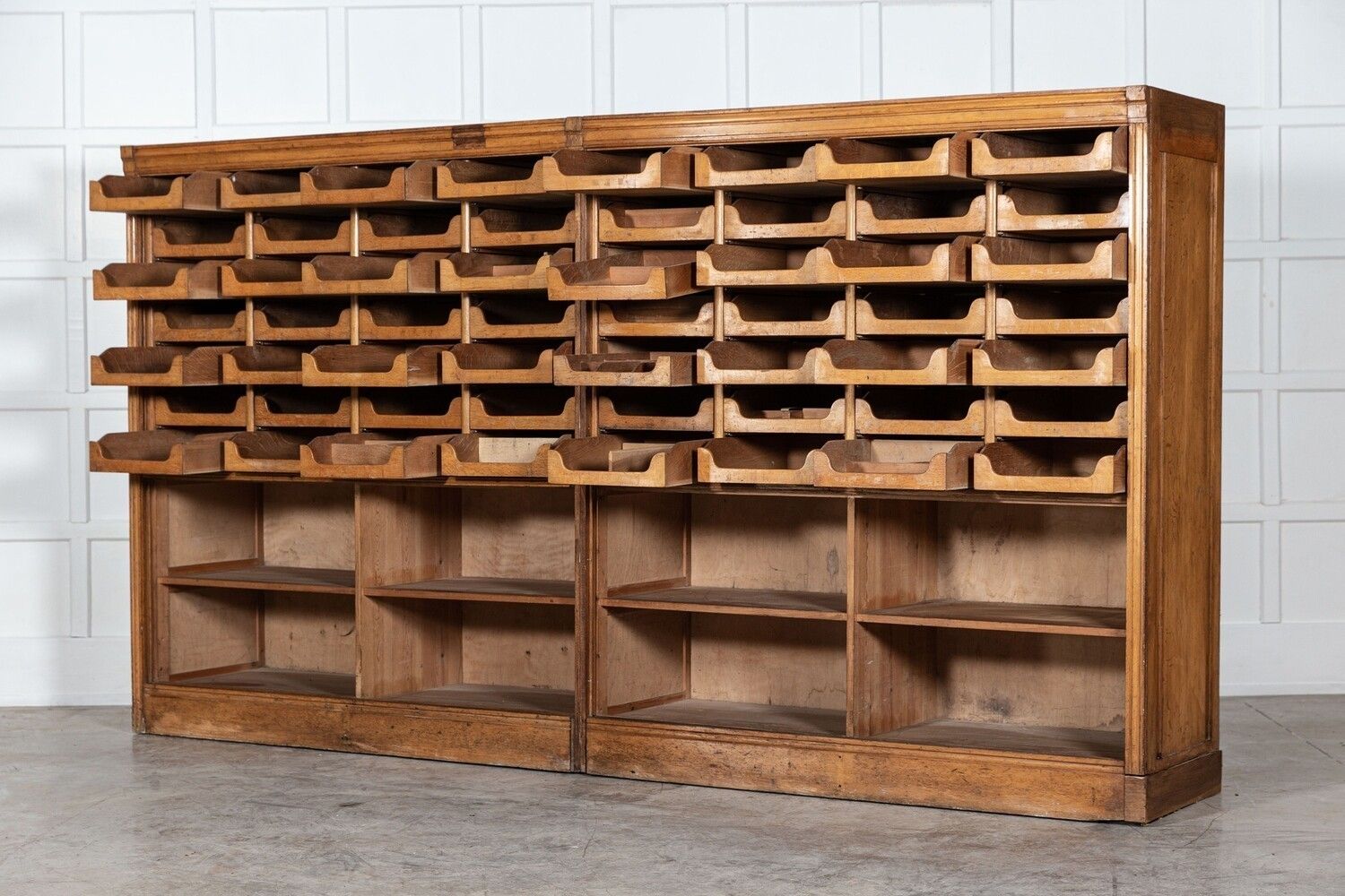 Pair Monumental English Oak Haberdashery Cabinets photo vinterior